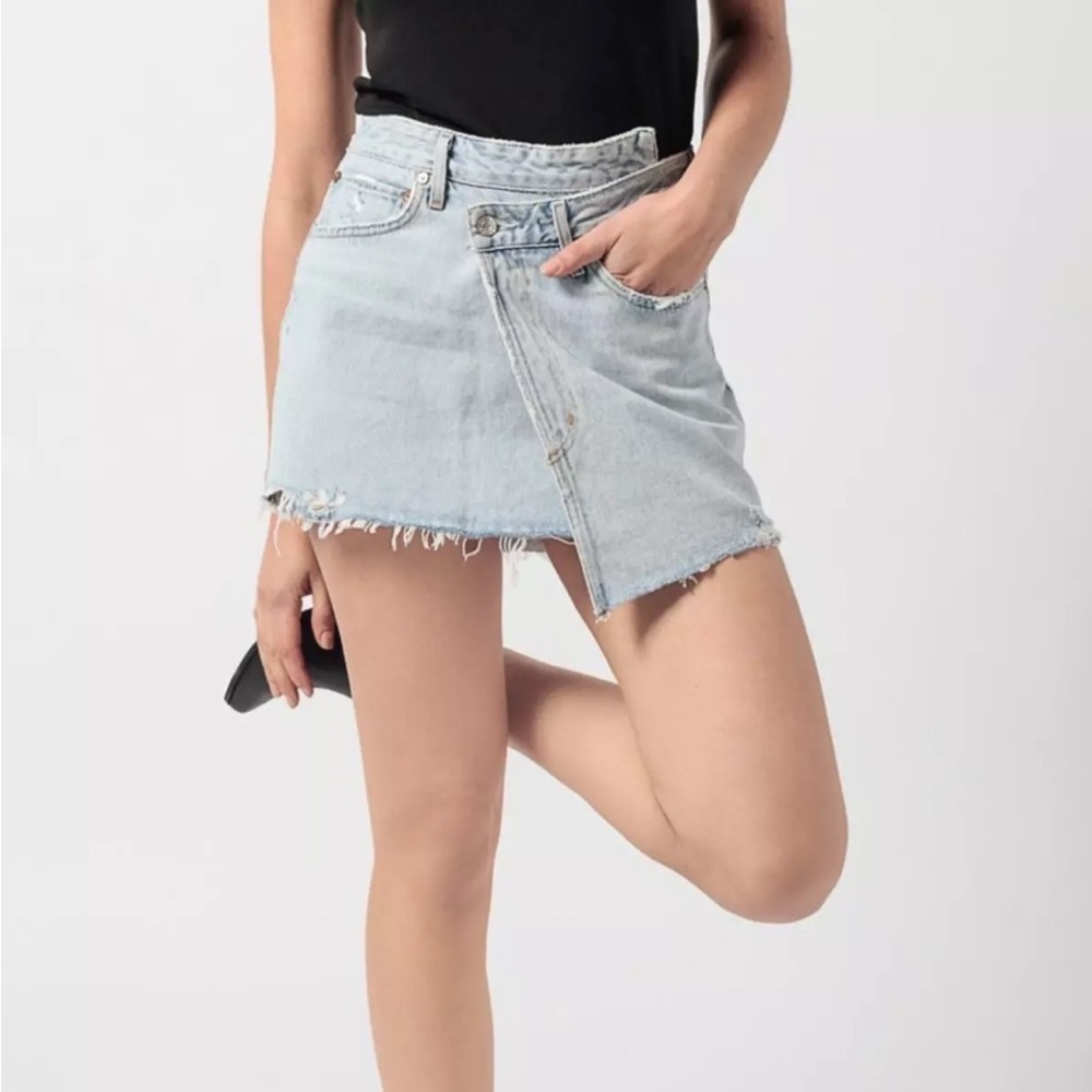 AGOLDE Audrey Crossover Wrap Denim Skirt Size 24